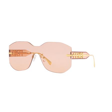 Fendi Vrouwelijk Sunglass FE40067U - Framekleur: Goud glanzend, Lenskleur: Roze