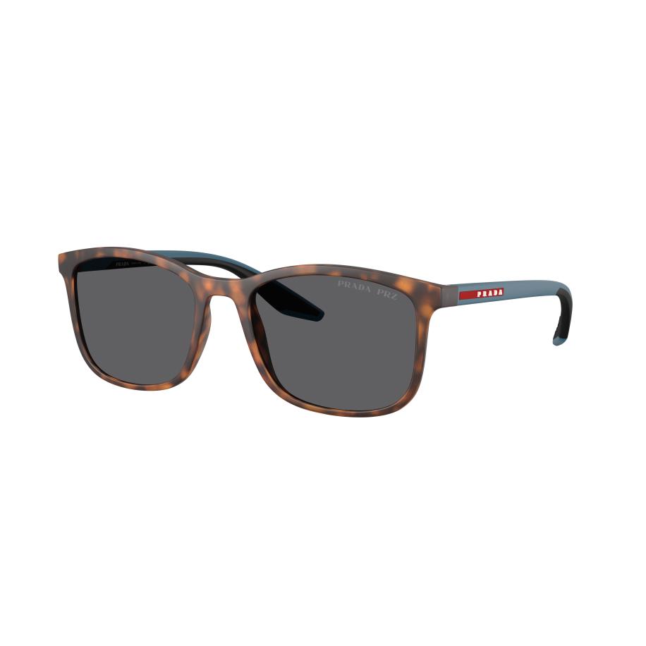 Prada Linea Rossa Mannelijk Sunglass PS A08S - Framekleur: Havana Rubber, Lenskleur: Grijs Polar Grijs