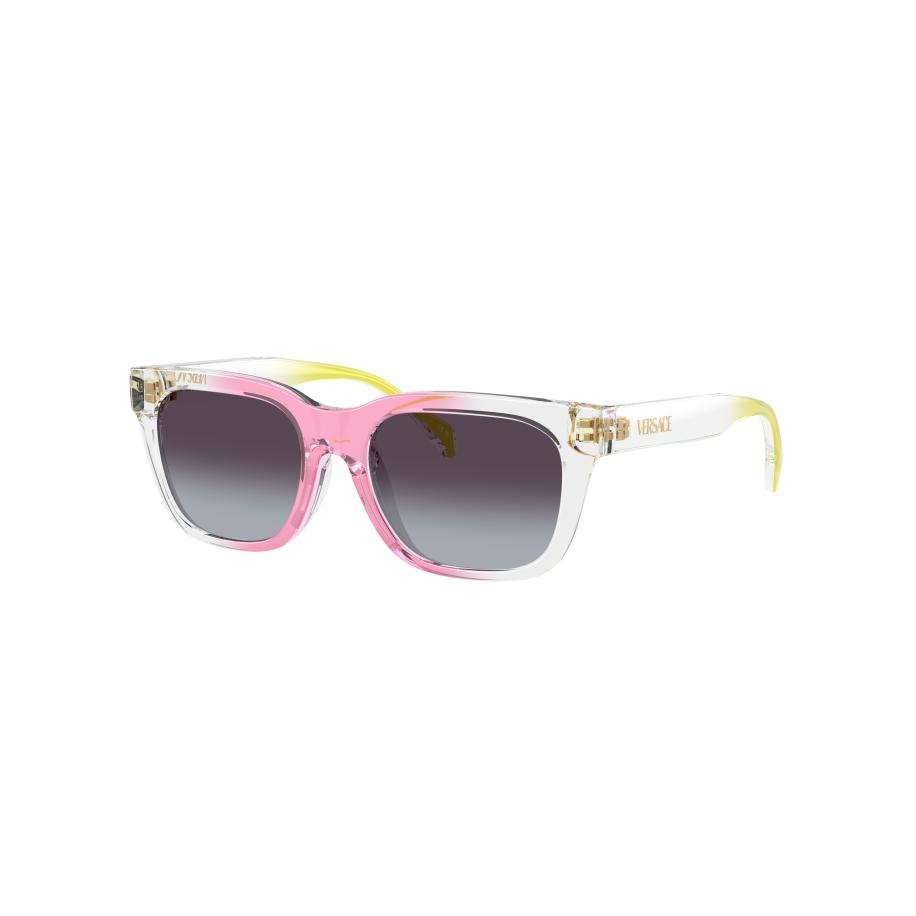 Versace Unisex Sunglass VK4006U - Framekleur: Gradiënt roze transparant geel, Lenskleur: Grijs Gradiënt Grijs