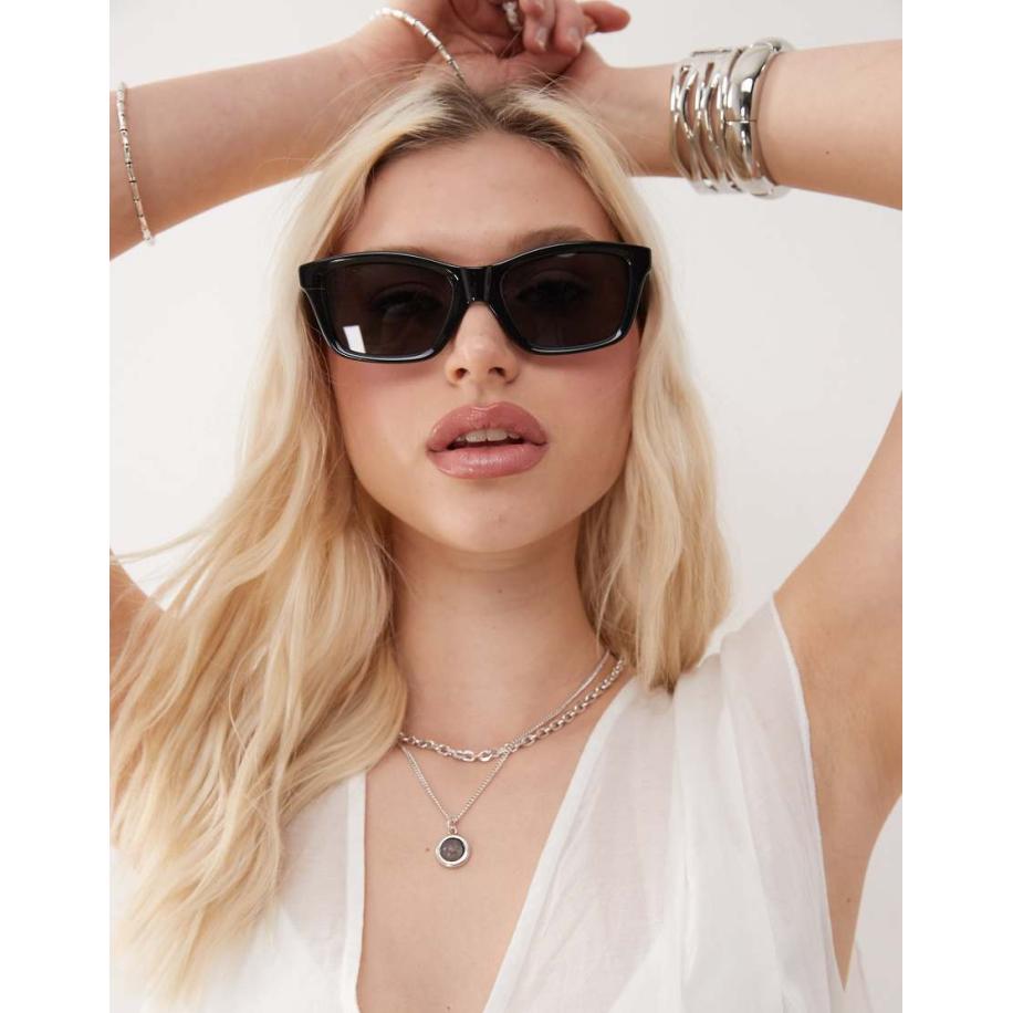 Weekday Cat eye-zonnebril in zwart Zwart