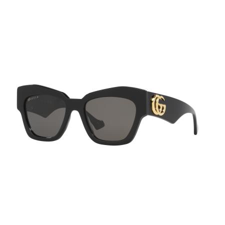 Gucci Vrouwelijk Sunglass GG1422S - Framekleur: Zwart glanzend, Lenskleur: Grijs