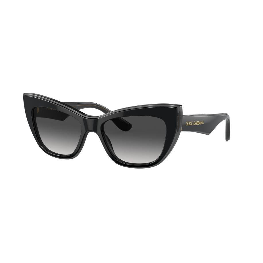 Dolce&Gabbana Vrouwelijk Sunglass DG4417 - Framekleur: Zwart/transparant grijs, Lenskleur: Grijs Gradiënt Grijs