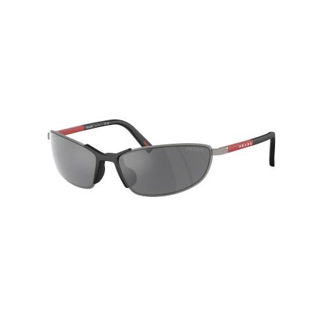 Prada Linea Rossa Mannelijk Sunglass PS 55ZS - Framekleur: Staalgrijs, Lenskleur: Grijs gespiegeld zwart