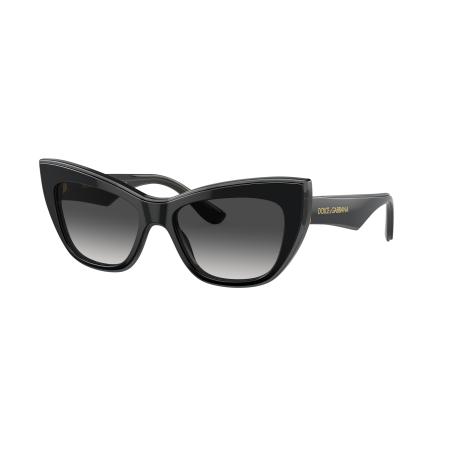 Dolce&Gabbana Vrouwelijk Sunglass DG4417 - Framekleur: Zwart/transparant grijs, Lenskleur: Grijs Gradiënt
