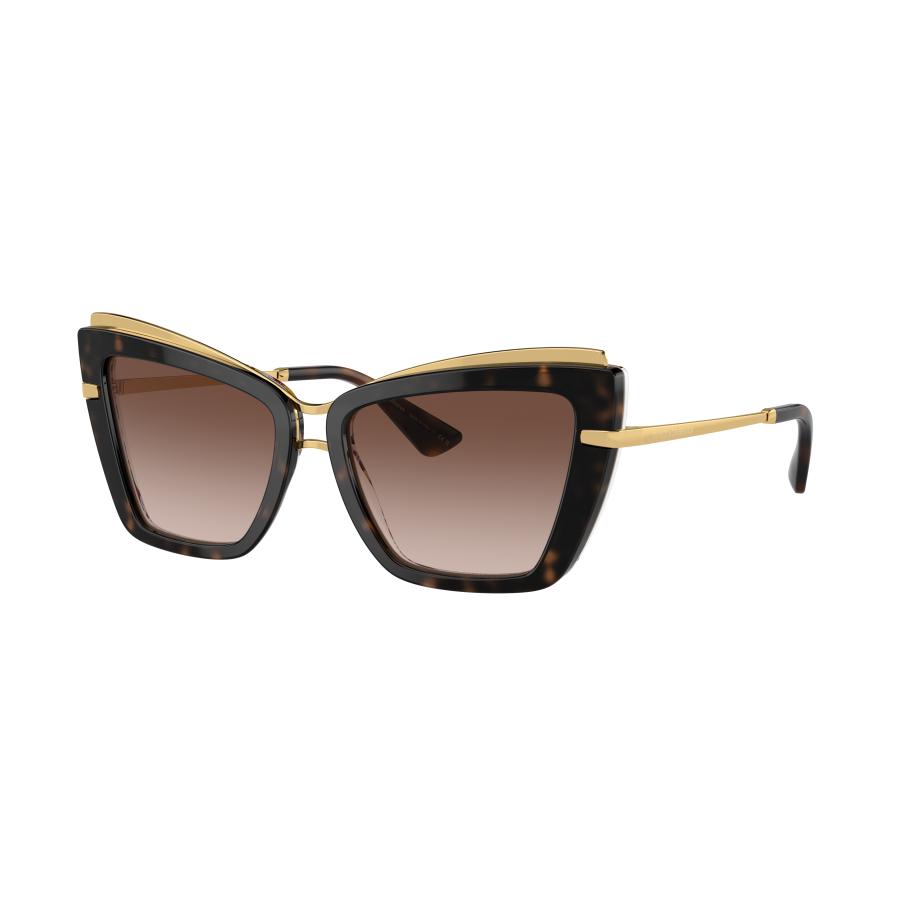 Dolce&Gabbana Vrouwelijk Sunglass DG4472 - Framekleur: Havana op wit barrow, Lenskleur: Gradiënt bruin Bruin