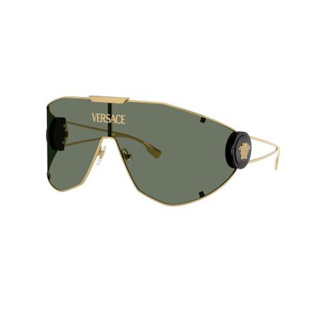 Versace Mannelijk Sunglass VE2268 - Framekleur: Goud, Lenskleur: Donkergroen