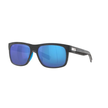Costa Unisex Sunglass 6S9030 Baffin - Framekleur: Netgrijs met blauw rubber, Lenskleur: Blauw gespiegeld