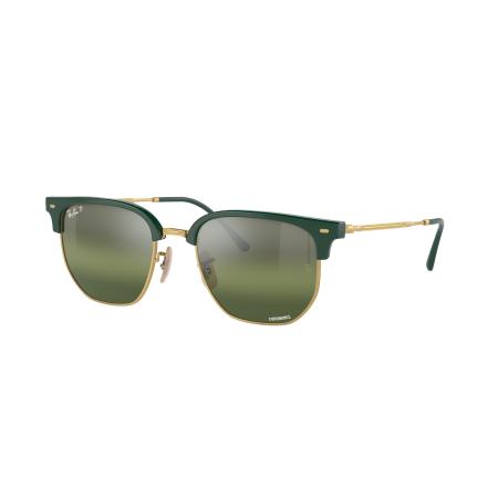 Ray-Ban Unisex Sunglass RB4416 New Clubmaster - Framekleur: Groen op goud, Lenskleur: Zilver/groen