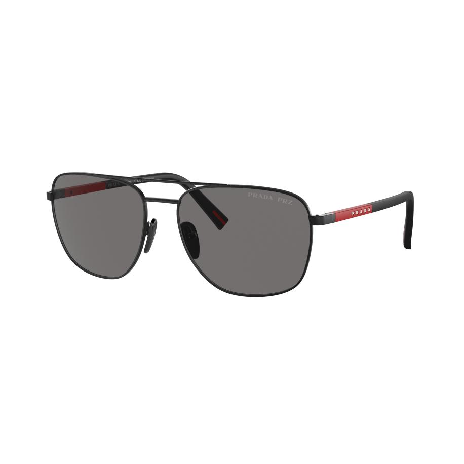 Prada Linea Rossa Mannelijk Sunglass PS 54ZS - Framekleur: Matzwart, Lenskleur: Donkergrijs Polar Grijs