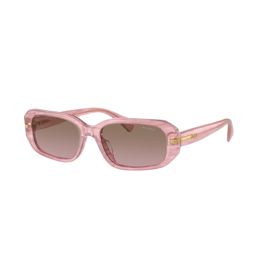 Ralph Vrouwelijk Sunglass RA5311U - Framekleur: Glanzend gestreept rosé, Lenskleur: Bruin rosé Multicolor