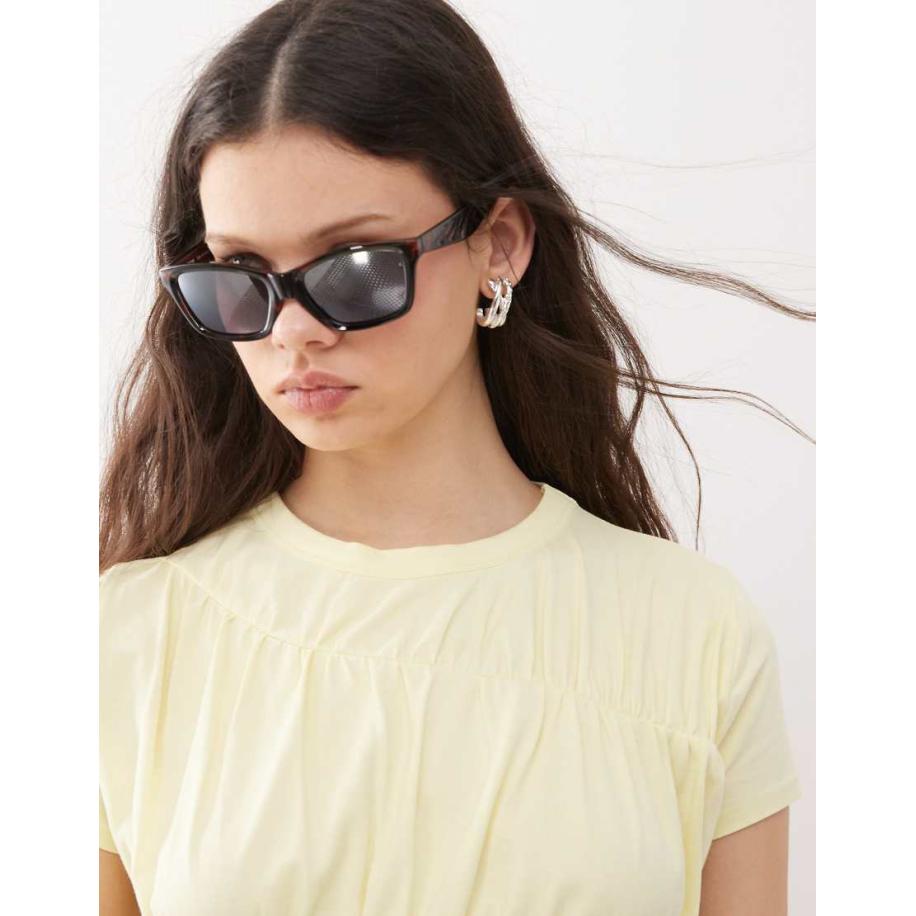 Weekday Cat eye zonnebril in tortoise-Bruin Bruin