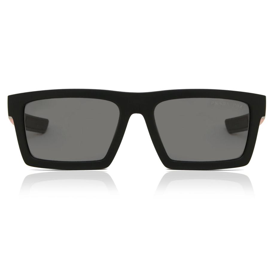 Prada Linea Rossa PS02ZSU Polarized 1BO02G Zwart Heren Zonnebril
