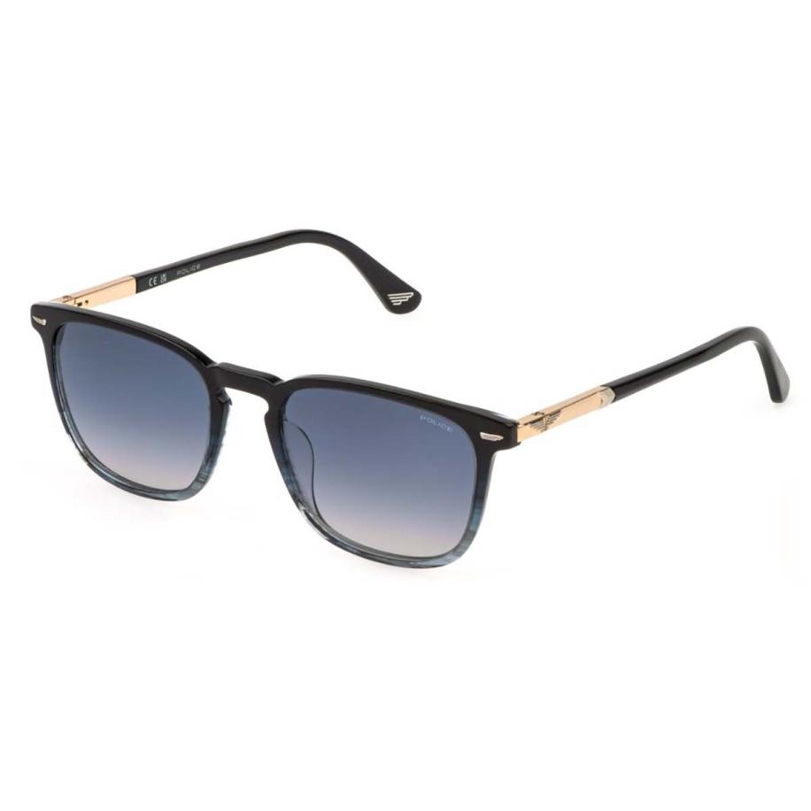 Police SPLQ86 NEW CROSSROADS 5 0GBL Blauw Heren Zonnebril