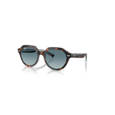 Ray-Ban Gina zonnebril Donker Havana Op Multicolor montuur Blauw glazen 53-21