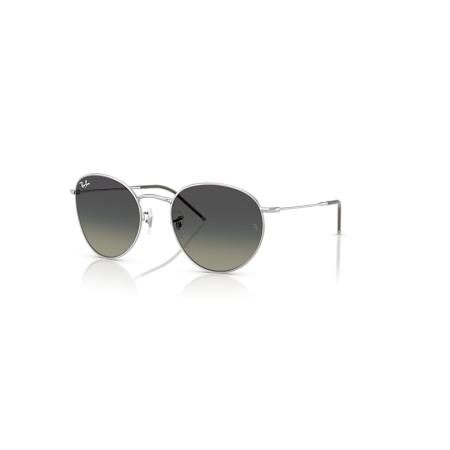 Ray-Ban Round Reverse zonnebril Zilver montuur Grijs glazen 55-21
