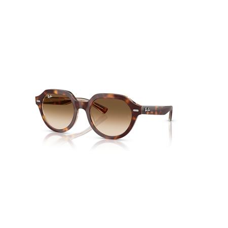 Ray-Ban Gina zonnebril Licht Havana Op Multicolor montuur Bruin glazen 53-21