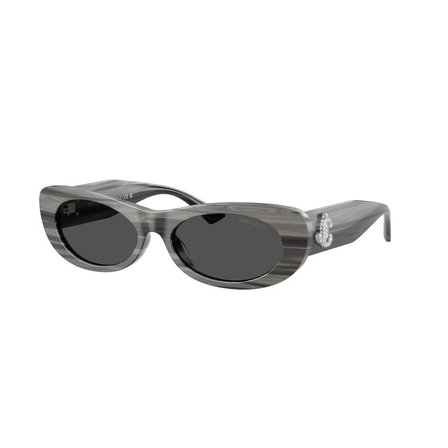 Jimmy Choo Vrouwelijk Sunglass JC5038BU - Framekleur: Gestreept zwart, Lenskleur: Donkergrijs Grijs