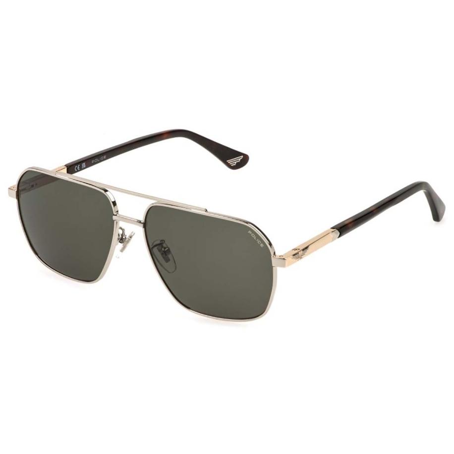Police SPLQ85 NEW CROSSROADS 4 579 Zilver Heren Zonnebril
