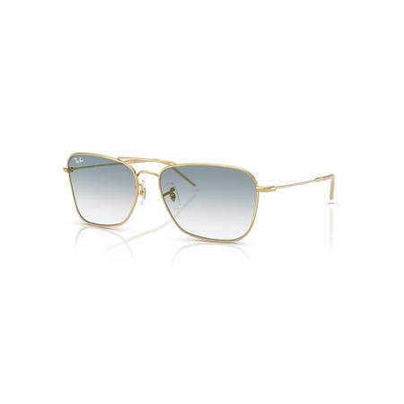 Ray-Ban Caravan Reverse zonnebril Arista Goud montuur Blauw glazen 61-15