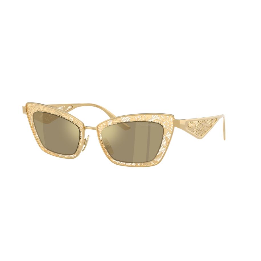 Dolce&Gabbana Vrouwelijk Sunglass DG2311 - Framekleur: Verguld, Lenskleur: Mirror Real Yellow Gold Multicolor