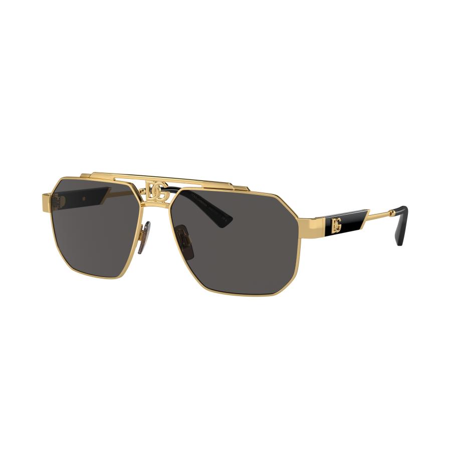 Dolce&Gabbana Mannelijk Sunglass DG2294 - Framekleur: Goud, Lenskleur: Donkergrijs Grijs