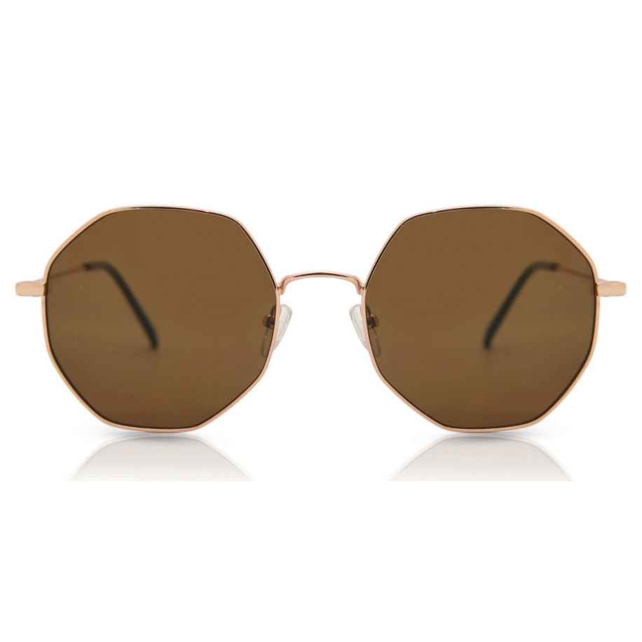 Heren Geometric Volledige rand Metaal Rose-Goud Zonnebril - SmartBuy Collection