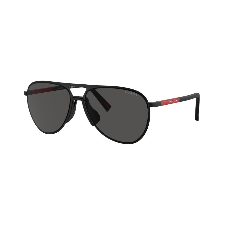 Prada Linea Rossa Mannelijk Sunglass PS 53ZS - Framekleur: Matzwart, Lenskleur: Donkergrijs Grijs