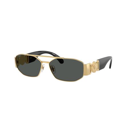 Versace Mannelijk Sunglass VE2287 - Framekleur: Goud, Lenskleur: Donkergrijs