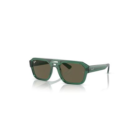 Ray-Ban Corrigan Bio-based zonnebril Transparant Groen montuur Bruin glazen 54-20