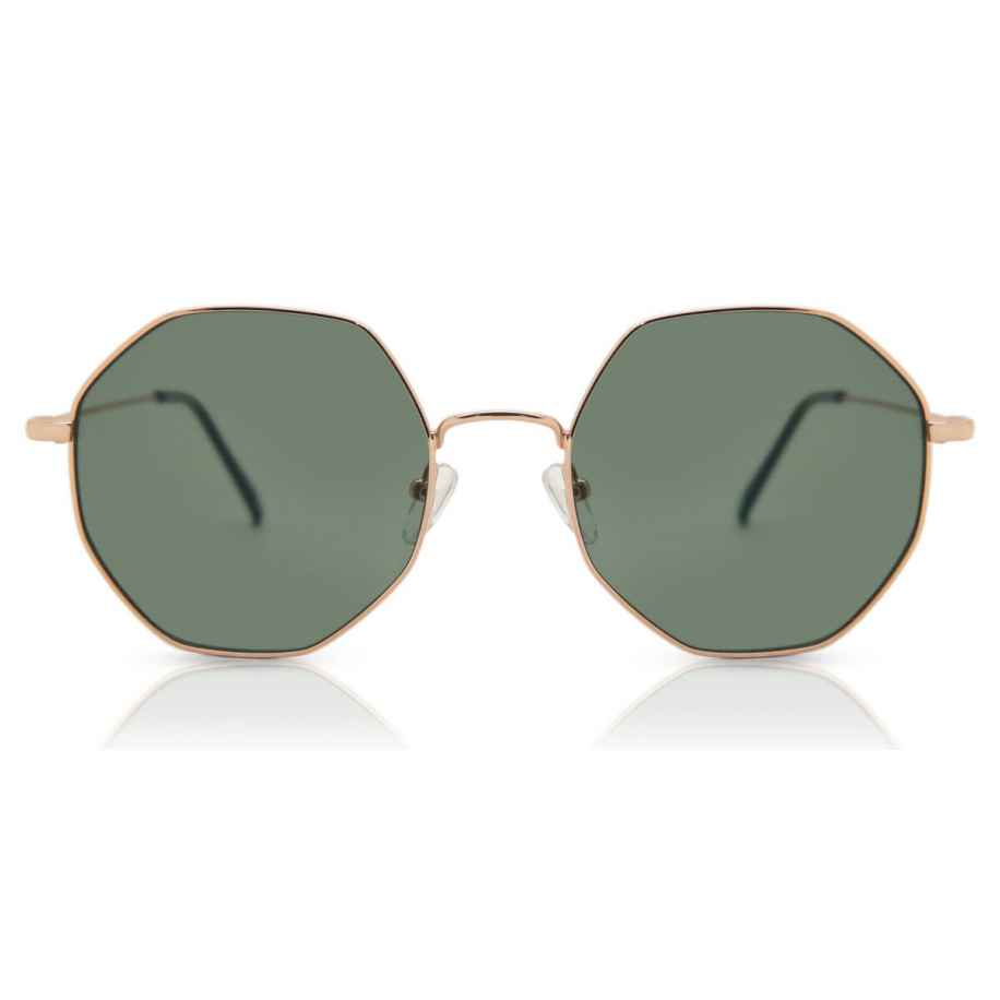 Dames Geometric Volledige rand Metaal Rose-Goud Zonnebril - SmartBuy Collection