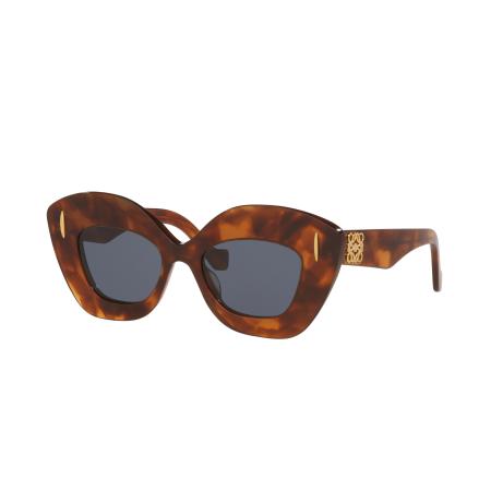 Loewe Vrouwelijk Sunglass Anagram LW40127I - Framekleur: Tortoise goud, Lenskleur: Blauw