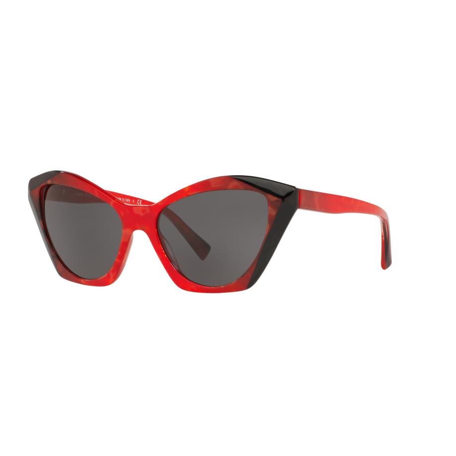 Alain Mikli Vrouwelijk Sunglass A05056 AMBRETTE - Framekleur: Rood zwart Mikli/zwart Mikli, Lenskleur: Grijs Zwart