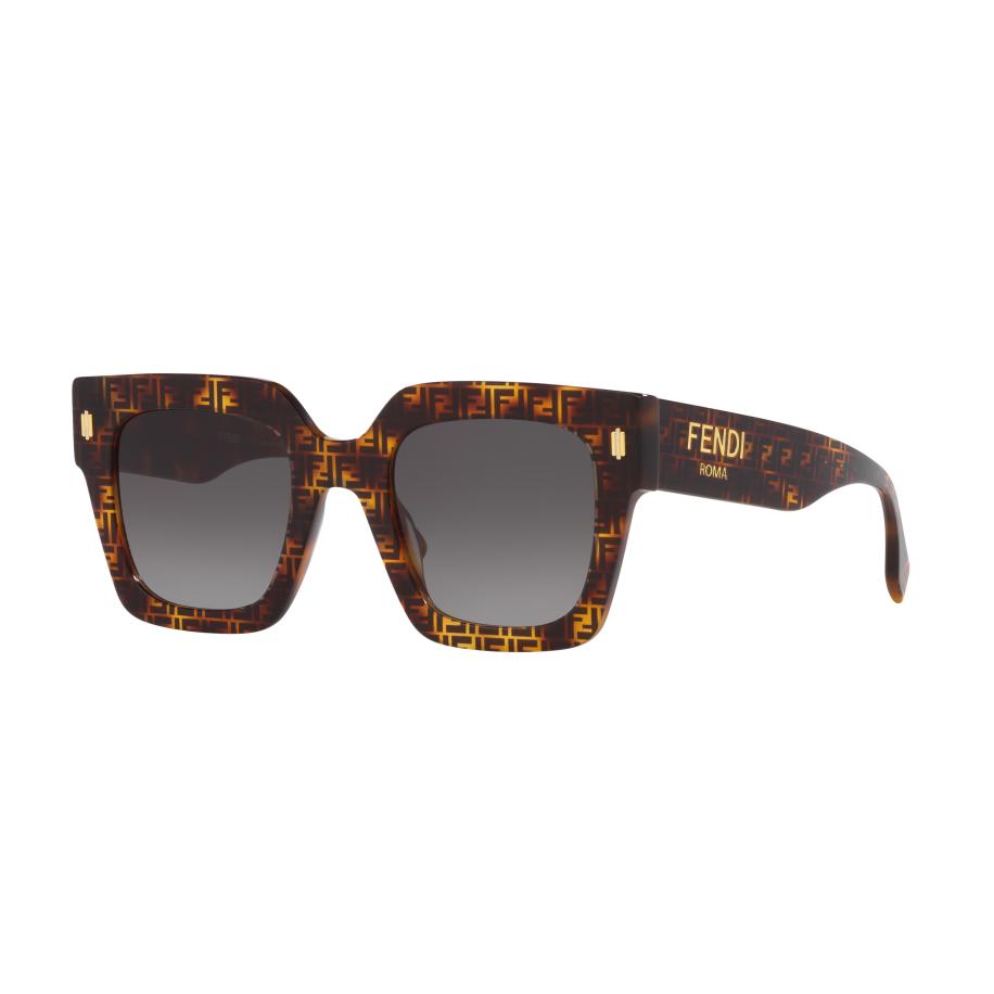 Fendi Vrouwelijk Sunglass Fendi Roma Fe40101I - Framekleur: Tortoise, Lenskleur: Grijs Grijs