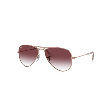 Ray-Ban Unisex Sunglass RB9506S Aviator Kids - Framekleur: Roségoud, Lenskleur: Gradiënt donkerviolet