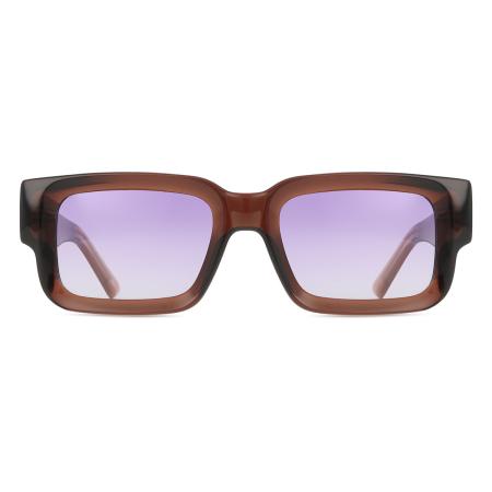 Heren Vierkant Volledige rand Plastic Bruin Zonnebril - Arise Collective
