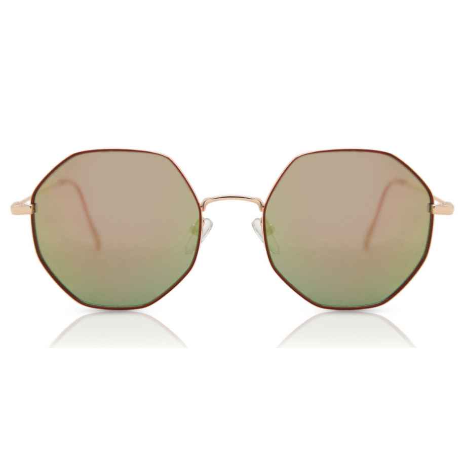 Dames Ovaal Volledige rand Metaal Goud Zonnebril - SmartBuy Collection