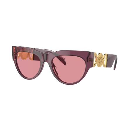 Versace Vrouwelijk Sunglass VE4440U - Framekleur: Transparant droesem, Lenskleur: Roze spiegelend binnenkant zilver