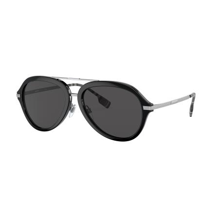 Burberry Mannelijk Sunglass BE4377 Jude - Framekleur: Zwart, Lenskleur: Donkergrijs