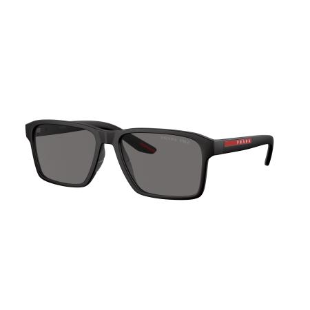 Prada Linea Rossa Mannelijk Sunglass PS 05YS - Framekleur: Zwart rubber, Lenskleur: Donkergrijs Polarized