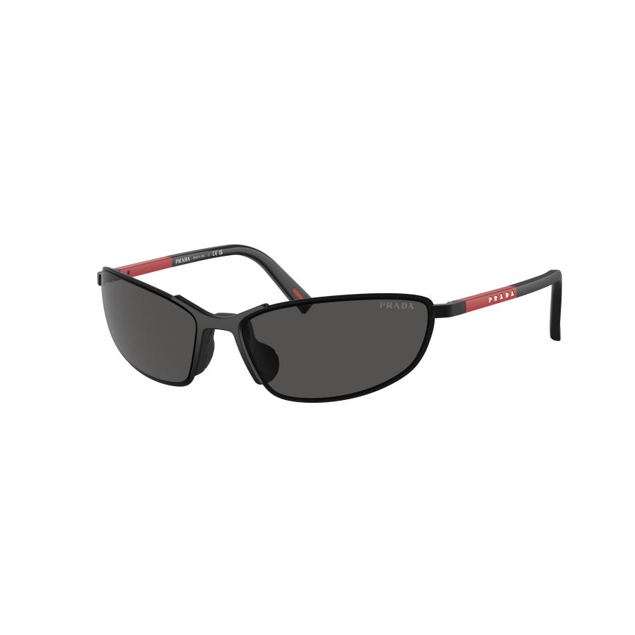 Prada Linea Rossa Mannelijk Sunglass PS 55ZS - Framekleur: Matzwart, Lenskleur: Donkergrijs Grijs