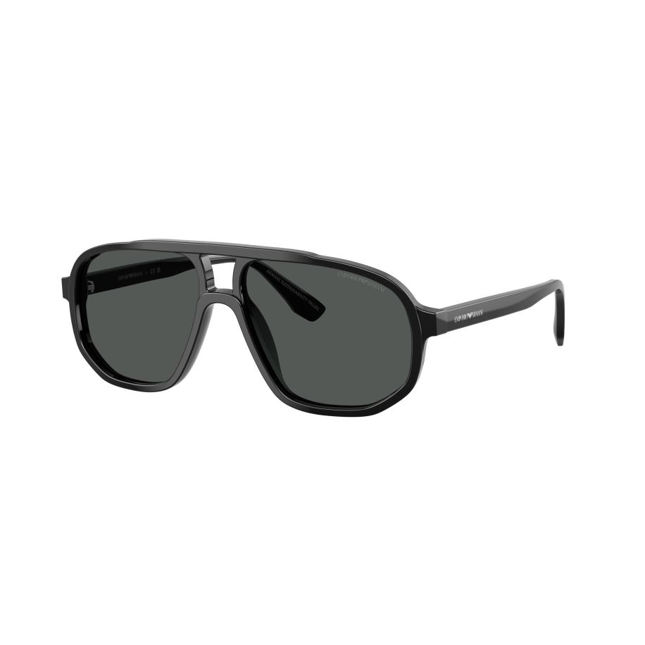 Emporio Armani Mannelijk Sunglass EA4263U - Framekleur: Glanzend zwart, Lenskleur: Donkergrijs Grijs