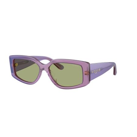 Vogue Eyewear Vrouwelijk Sunglass VO5642SU - Framekleur: Transparant parel paars, Lenskleur: Groen