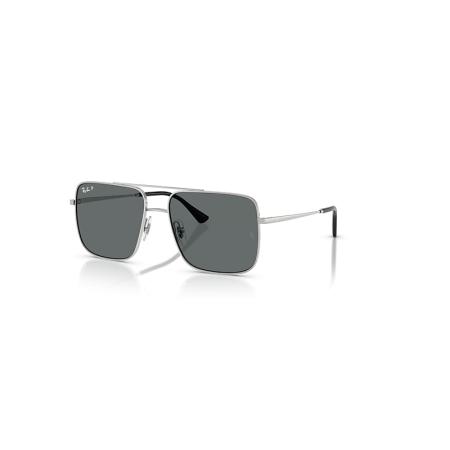 Ray-Ban Ari Bio-based zonnebril Zilver montuur Grijs glazen Gepolariseerd 56-16