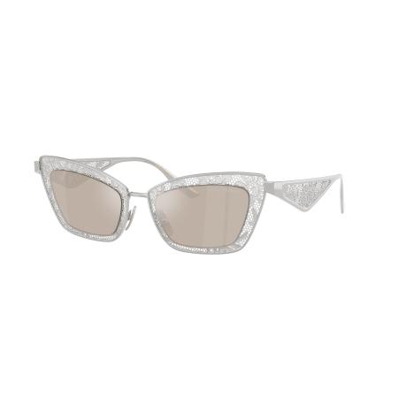 Dolce&Gabbana Vrouwelijk Sunglass DG2311 - Framekleur: Witgoud verguld, Lenskleur: Mirror Real White Gold