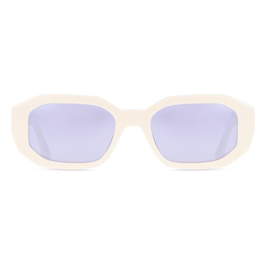 Heren Geometric Volledige rand Plastic Wit Zonnebril - Arise Collective