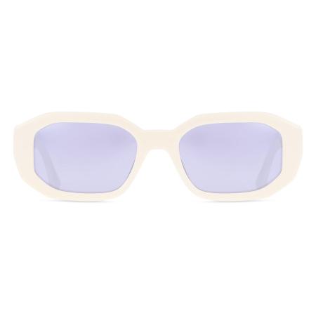 Heren Geometric Volledige rand Plastic Wit Zonnebril - Arise Collective