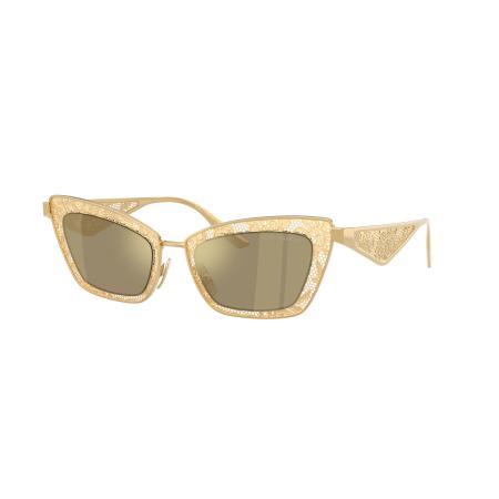 Dolce&Gabbana Vrouwelijk Sunglass DG2311 - Framekleur: Verguld, Lenskleur: Mirror Real Yellow Gold