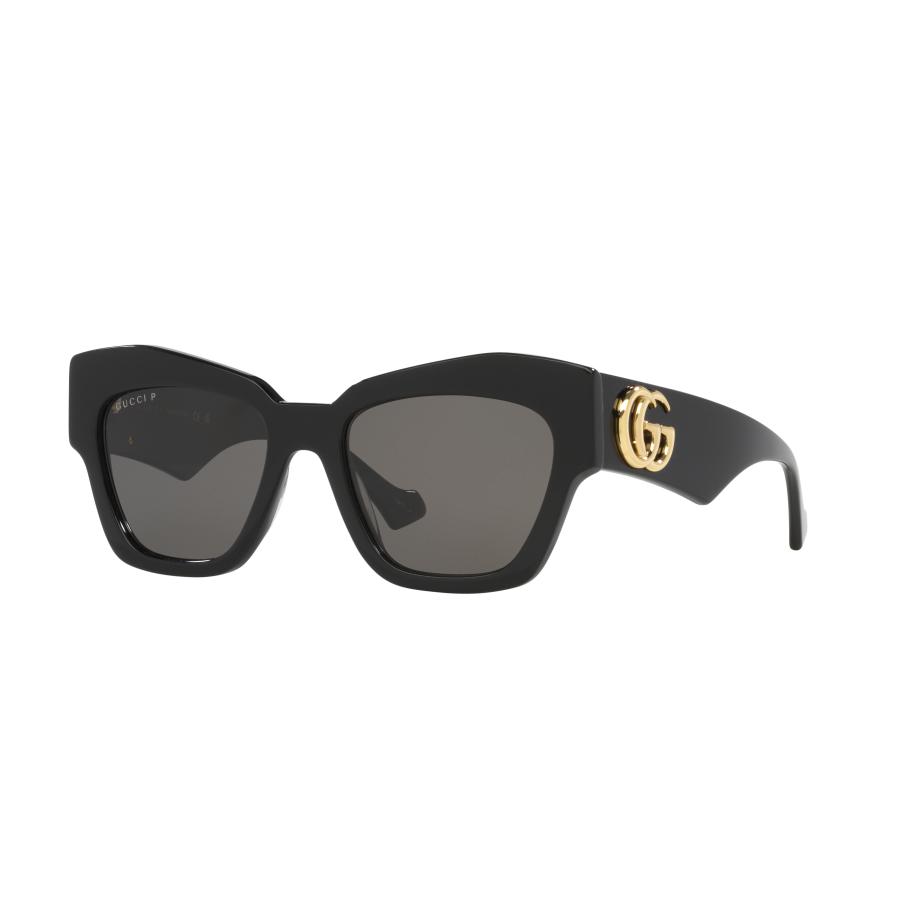 Gucci Vrouwelijk Sunglass GG1422S - Framekleur: Zwart glanzend, Lenskleur: Grijs Grijs