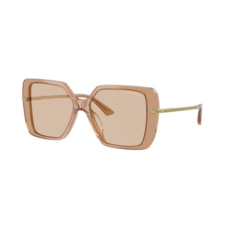 Jimmy Choo Vrouwelijk Sunglass JC5048JU - Framekleur: Transparant lichtbruin, Lenskleur: Lichtbruin Bruin
