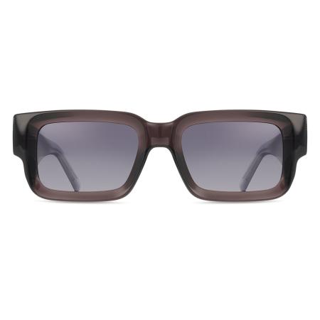 Heren Vierkant Volledige rand Plastic Grijs Zonnebril - Arise Collective